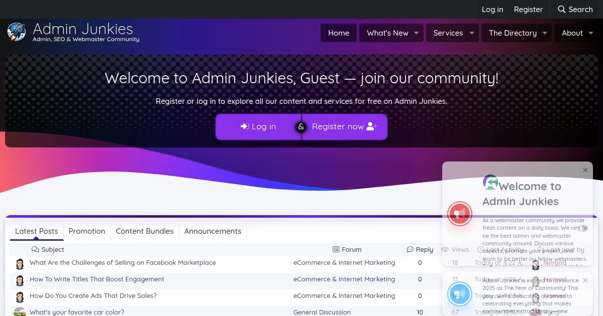 Admin Junkies: Premier Forum Admin & Webmaster Community