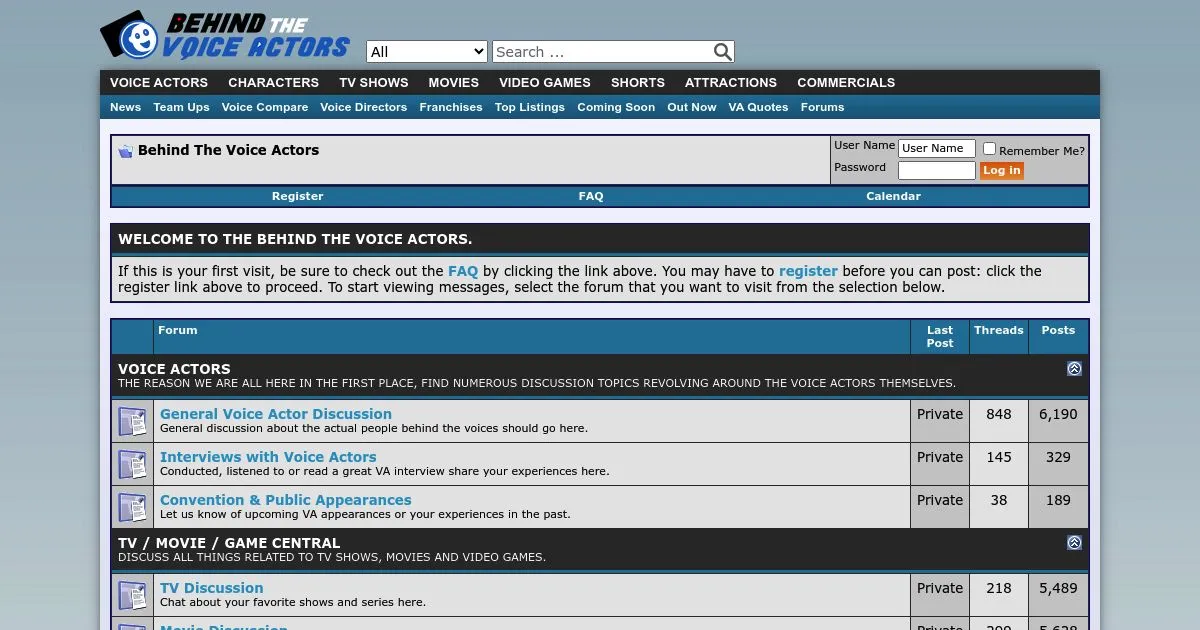 Behind The Voice Actors (BTVA) Forums