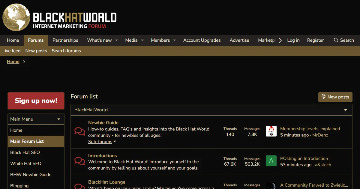 BlackHatWorld Internet Marketing Forum