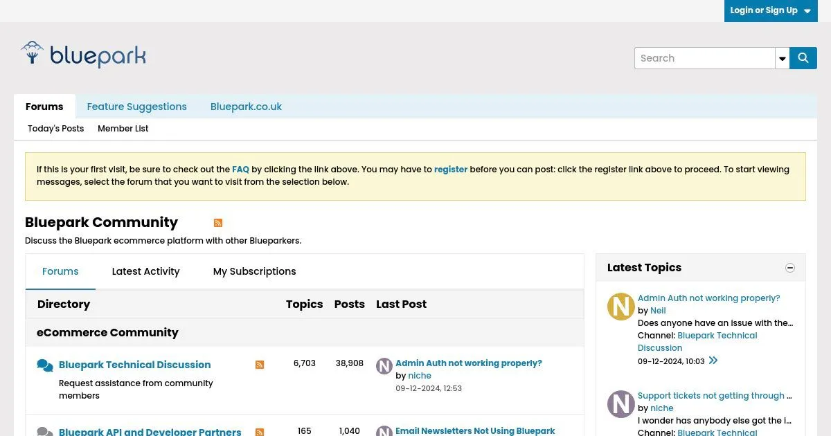 Bluepark Community: eCommerce Discussion Forum