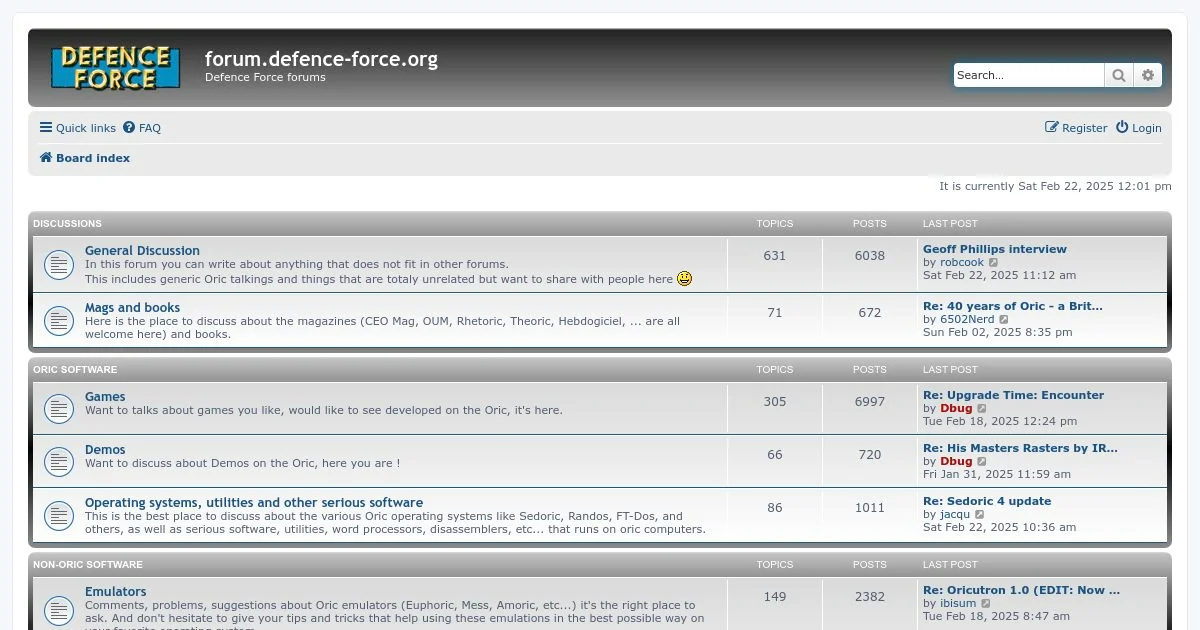 Defence Force – Oric Computer Enthusiasts Forum