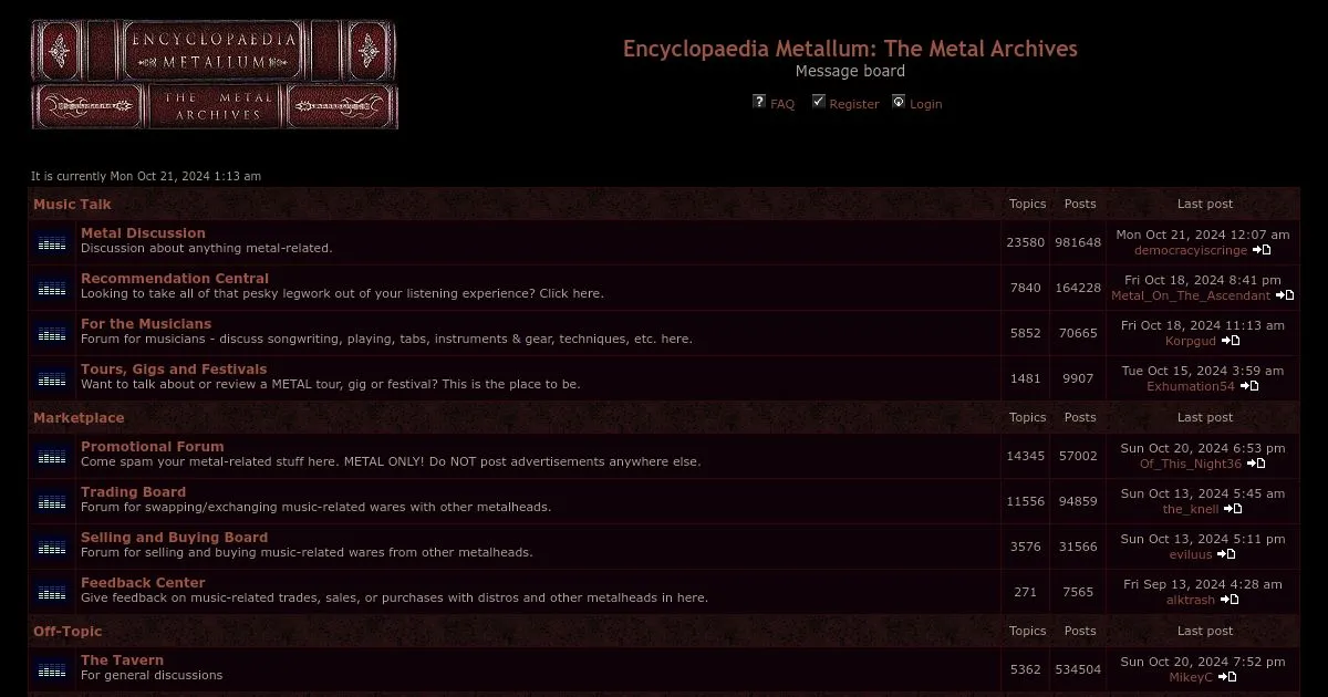 Encyclopaedia Metallum Forum – The Metal Archives