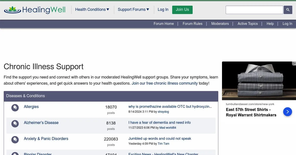 HealingWell Chronic Illness Support Forum