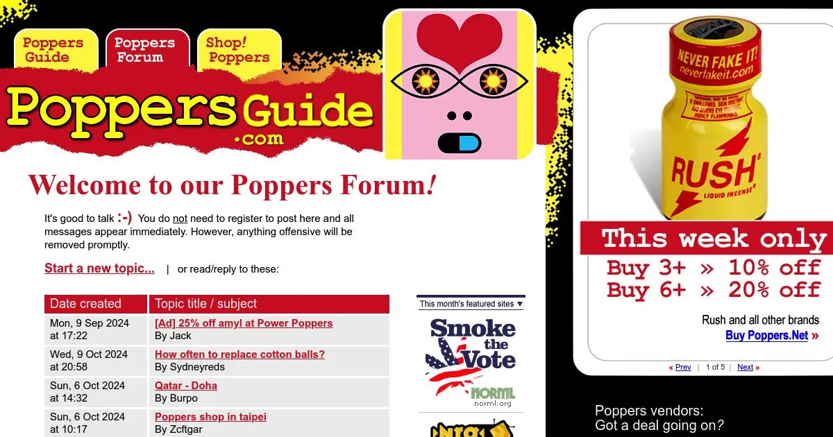 Poppers Guide Forum