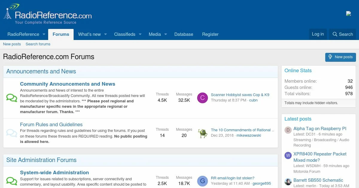 RadioReference Forums – Scanners, Monitoring & Radio Communications