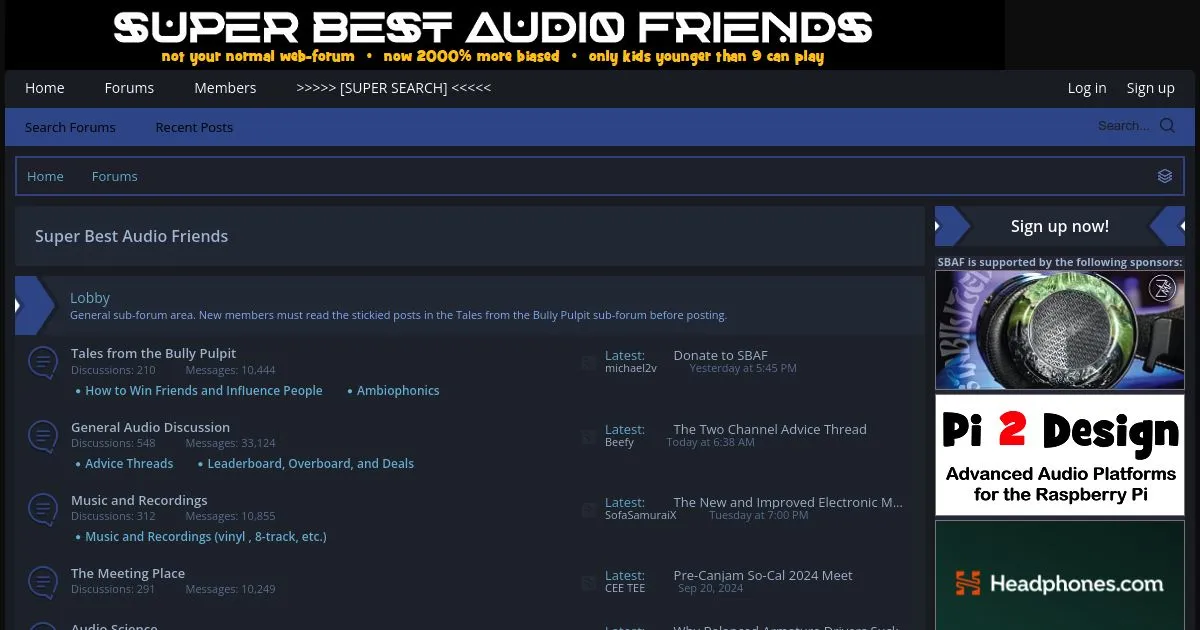 Super Best Audio Friends (SBAF): High-End Audio Discussion Forum