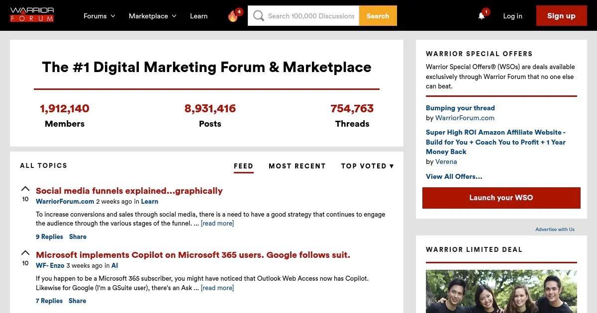 Warrior Forum – Internet Marketing Community