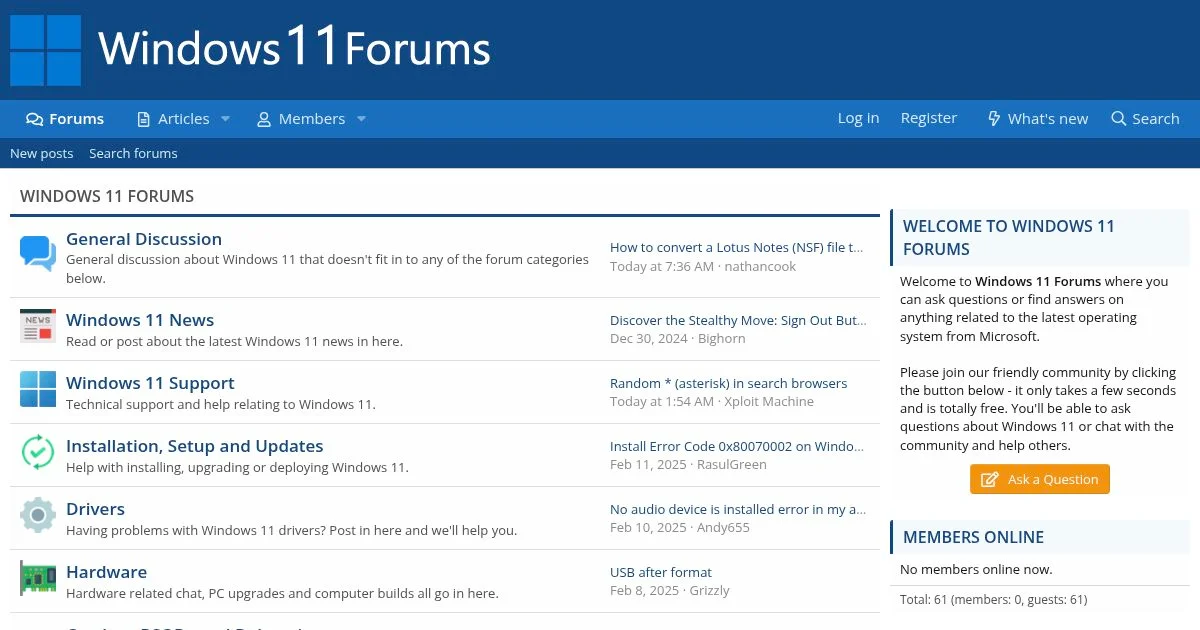 Windows 11 Forums: Community Support and Discussions